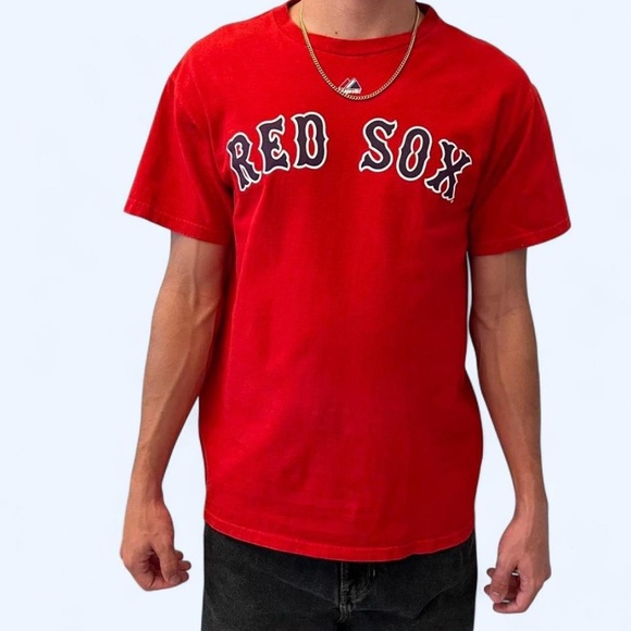 Boston Red Sox #15 Dustin Pedroia T-Shirt Men’s Medium MLB Baseball Tee - Picture 1 of 8